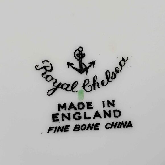 Royal Chelsea Teacup and Saucer Pink Yellow Purple Flowers Bone China Vintage - Picture 7 of 10